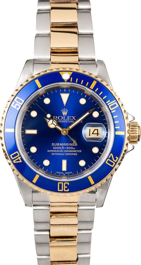 rolex submariner blue gold silver